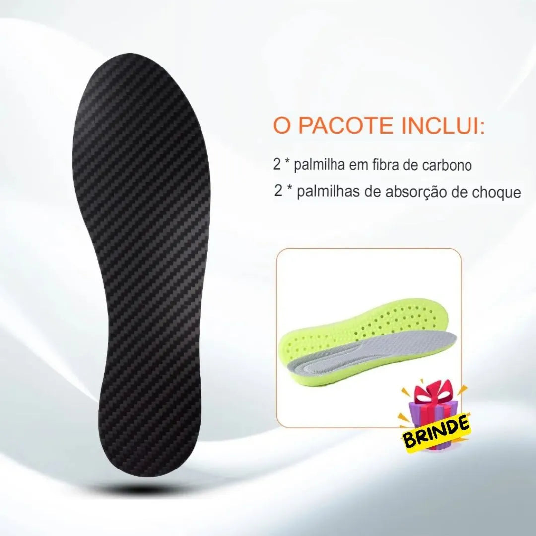 Palmilhas Ortopédicas de Fibra de Carbono + BRINDE 🎁 (Palmilhas de Absorção de Impacto) - MimoStock