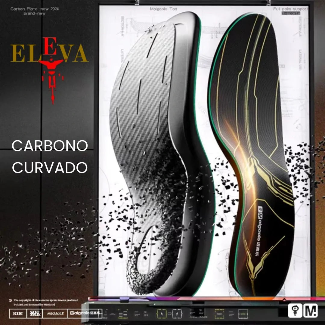 Palmilhas Ortopédicas com Fibra de Carbono Curvada | ELEVA VK Gold - MimoStock