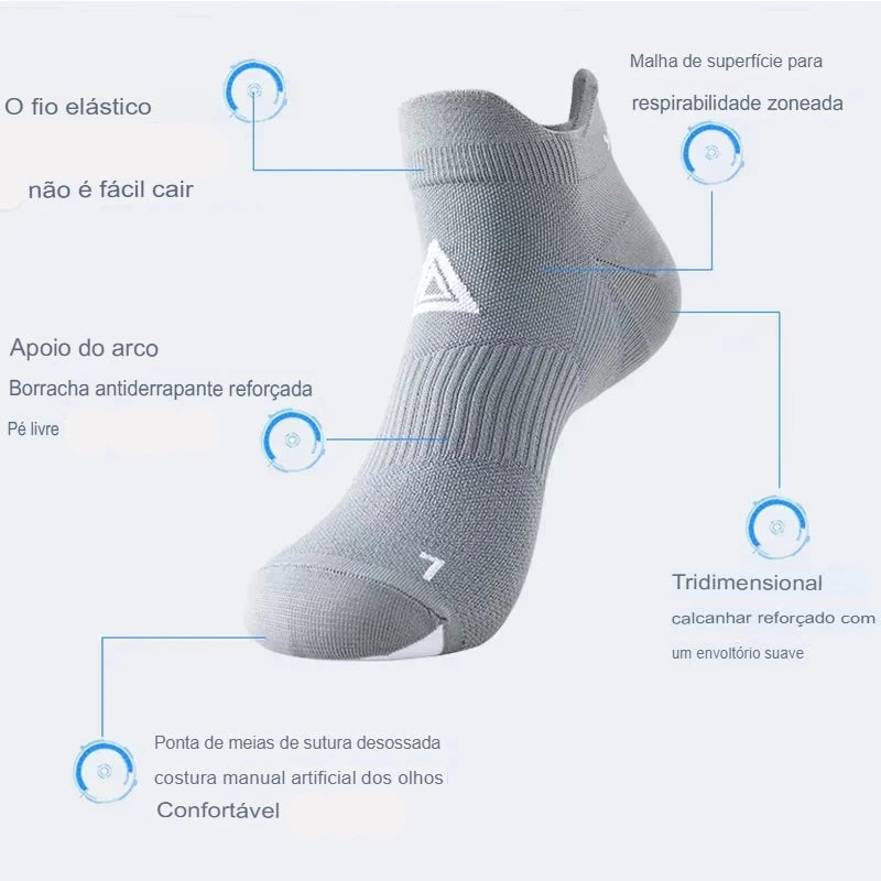 Meias Esportivas de Nylon Antiderrapante (Compre 1 Par Leve 2) | ActiveDry - MimoStock