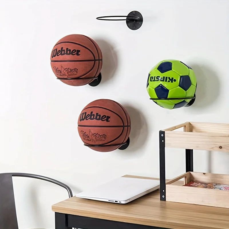 Suporte Metálico de Parede para Bolas Esportivas - MimoStock