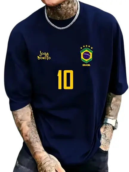 Camiseta Masculina | Joga Bonito Brasil 10 - MimoStock