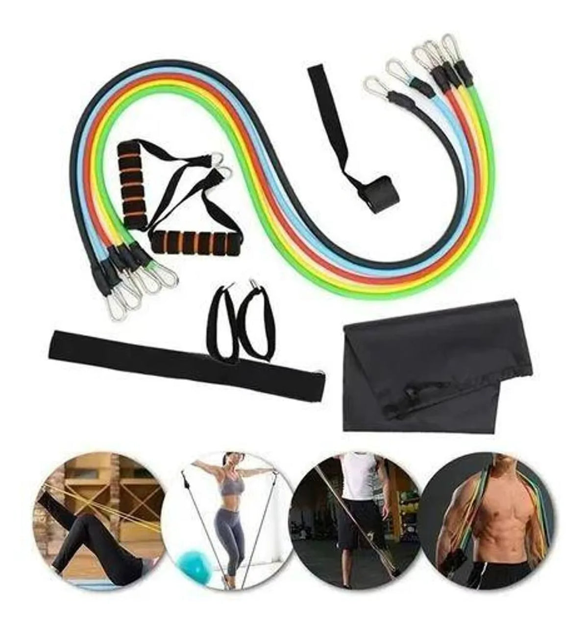 Kit 11 Elásticos Extensores de Treino Funcional | PowerBands - MimoStock