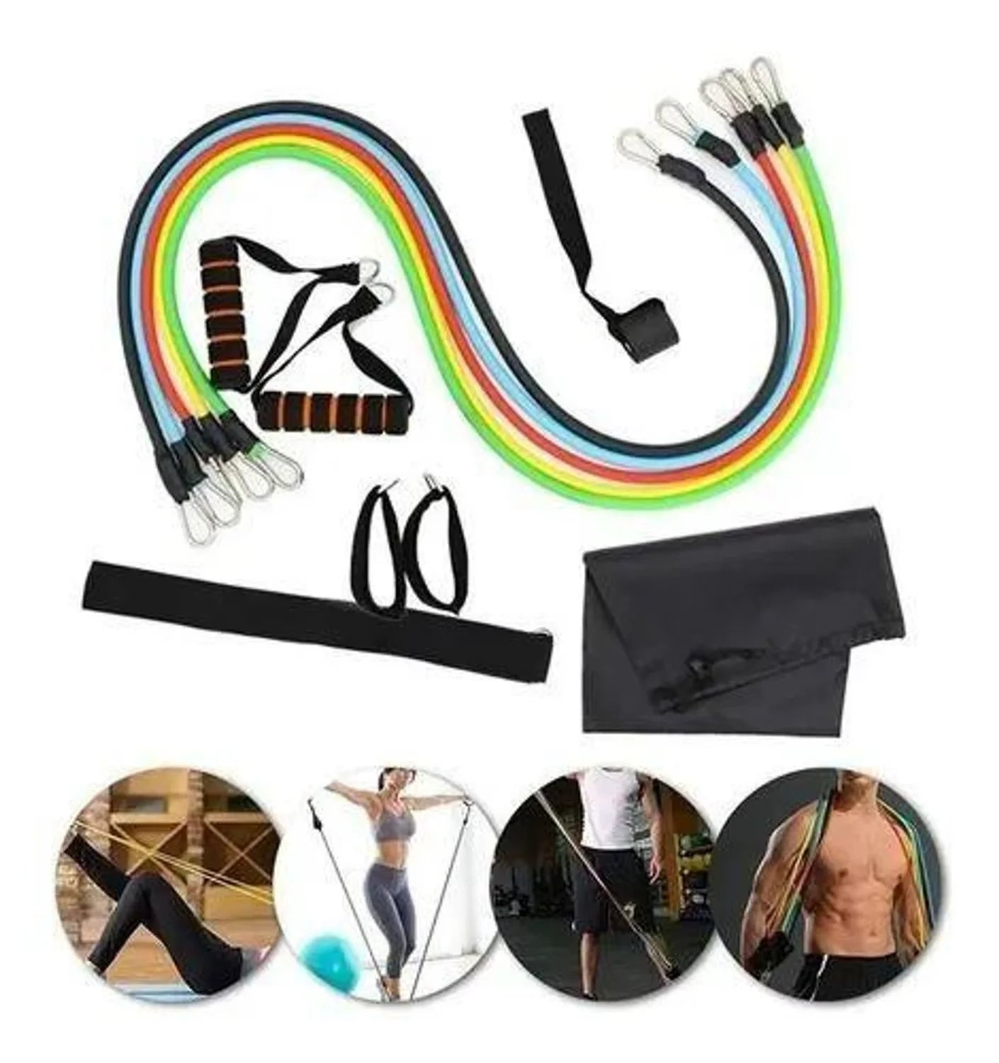 Kit 11 Elásticos Extensores de Treino Funcional | PowerBands - MimoStock