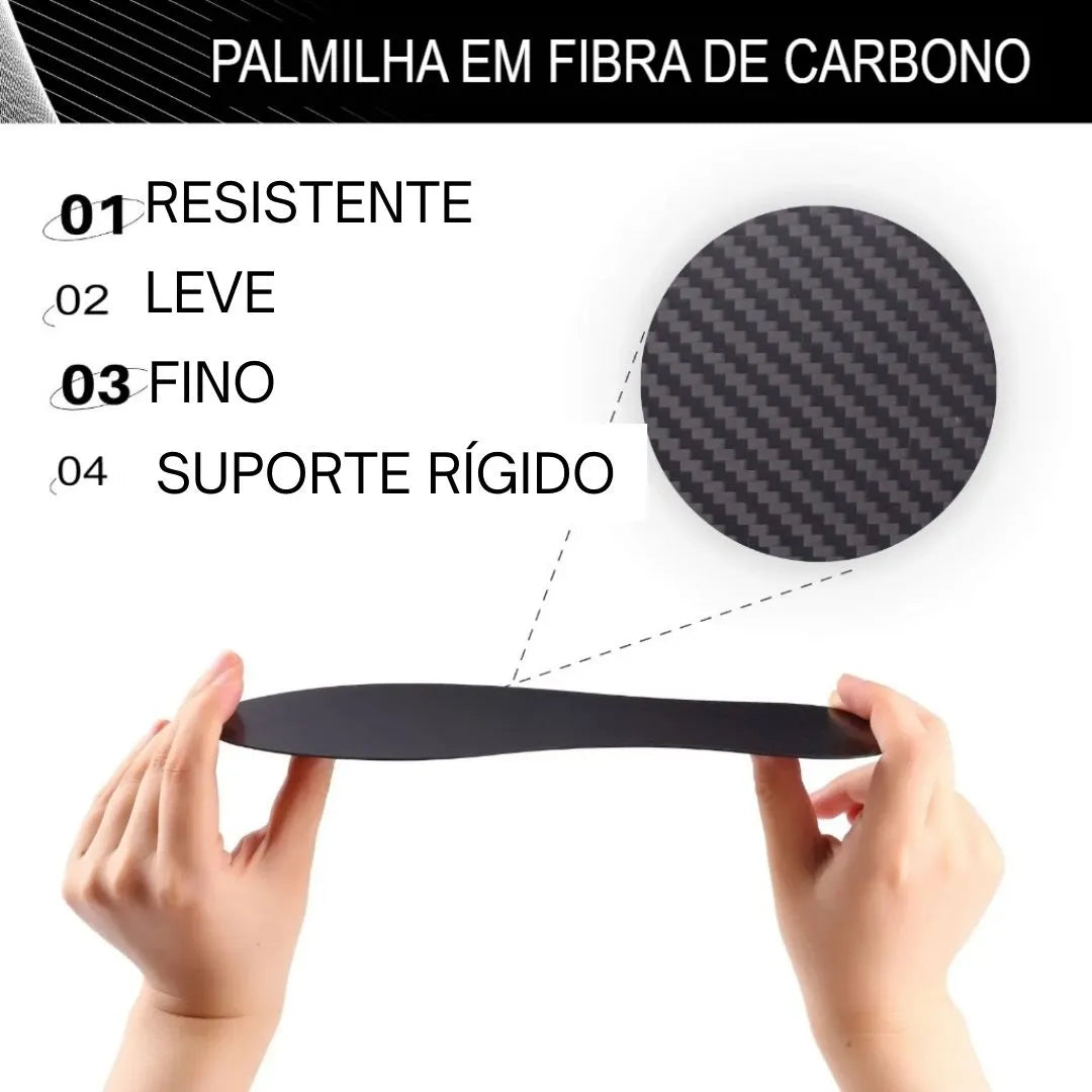 Palmilhas Ortopédicas de Fibra de Carbono + BRINDE 🎁 (Palmilhas de Absorção de Impacto)