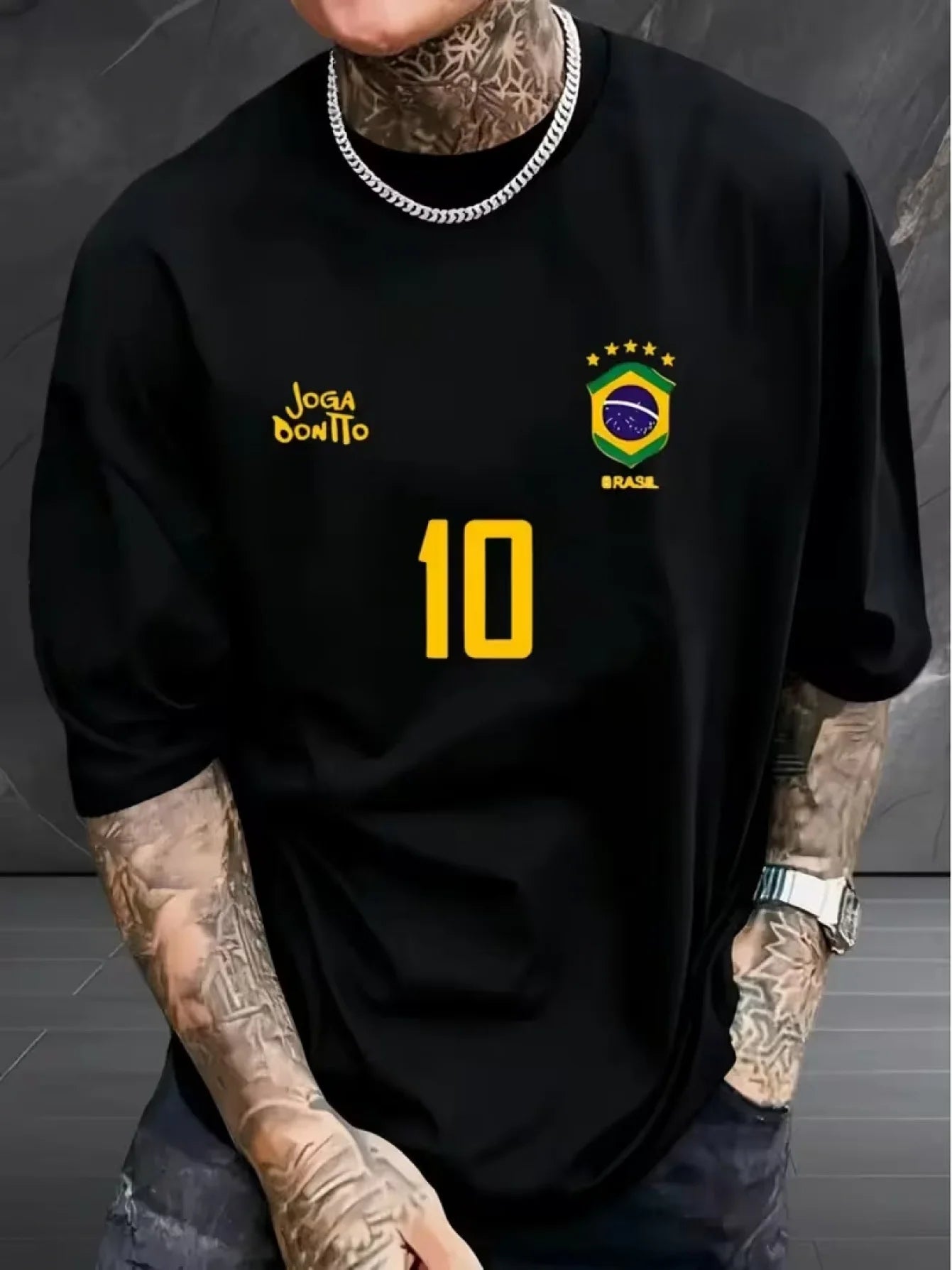 Camiseta Masculina | Joga Bonito Brasil 10 - MimoStock