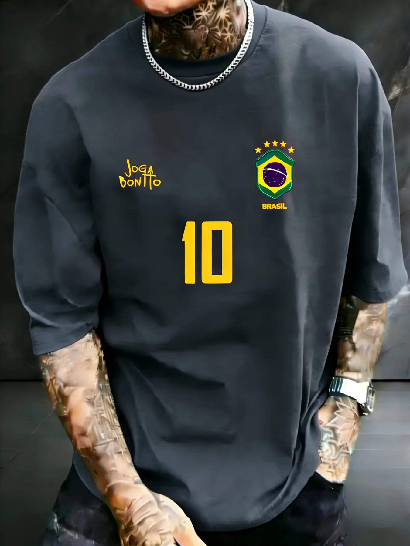 Camiseta Masculina | Joga Bonito Brasil 10 - MimoStock