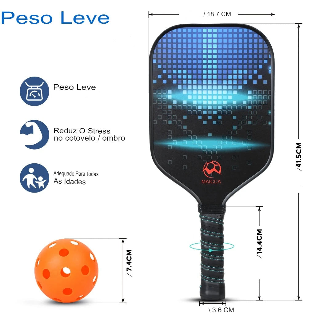 Raquetes de Pickleball + Brindes (4 Bolas + Bolsa) | Yuzumomo© - MimoStock