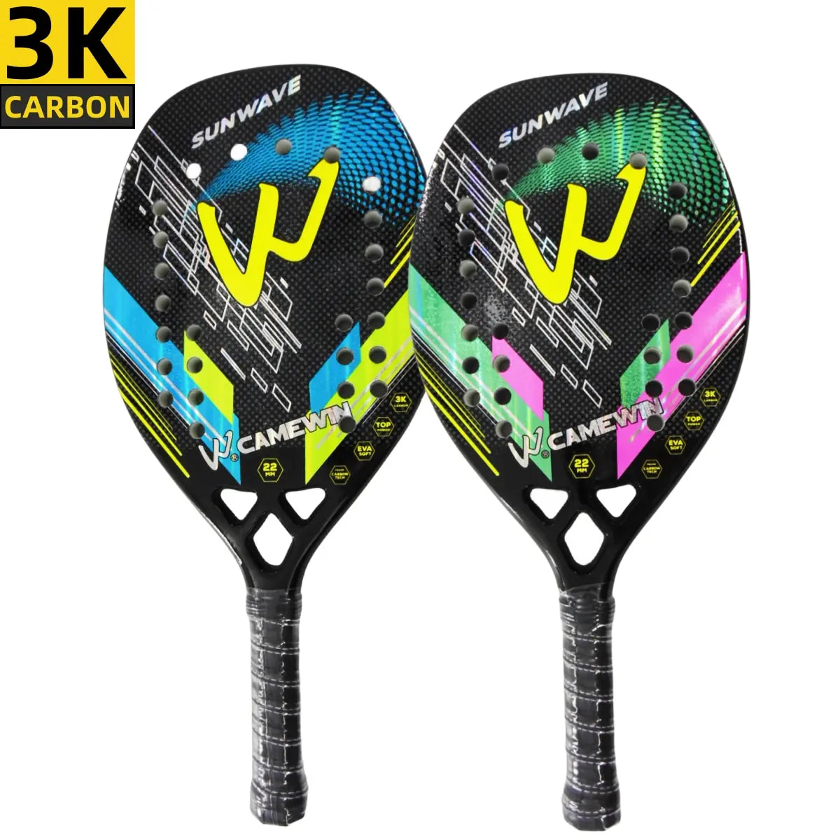 Raquete de Beach Tenis Pro 3K Fibra de Carbono + Brindes | Camewin© - MimoStock