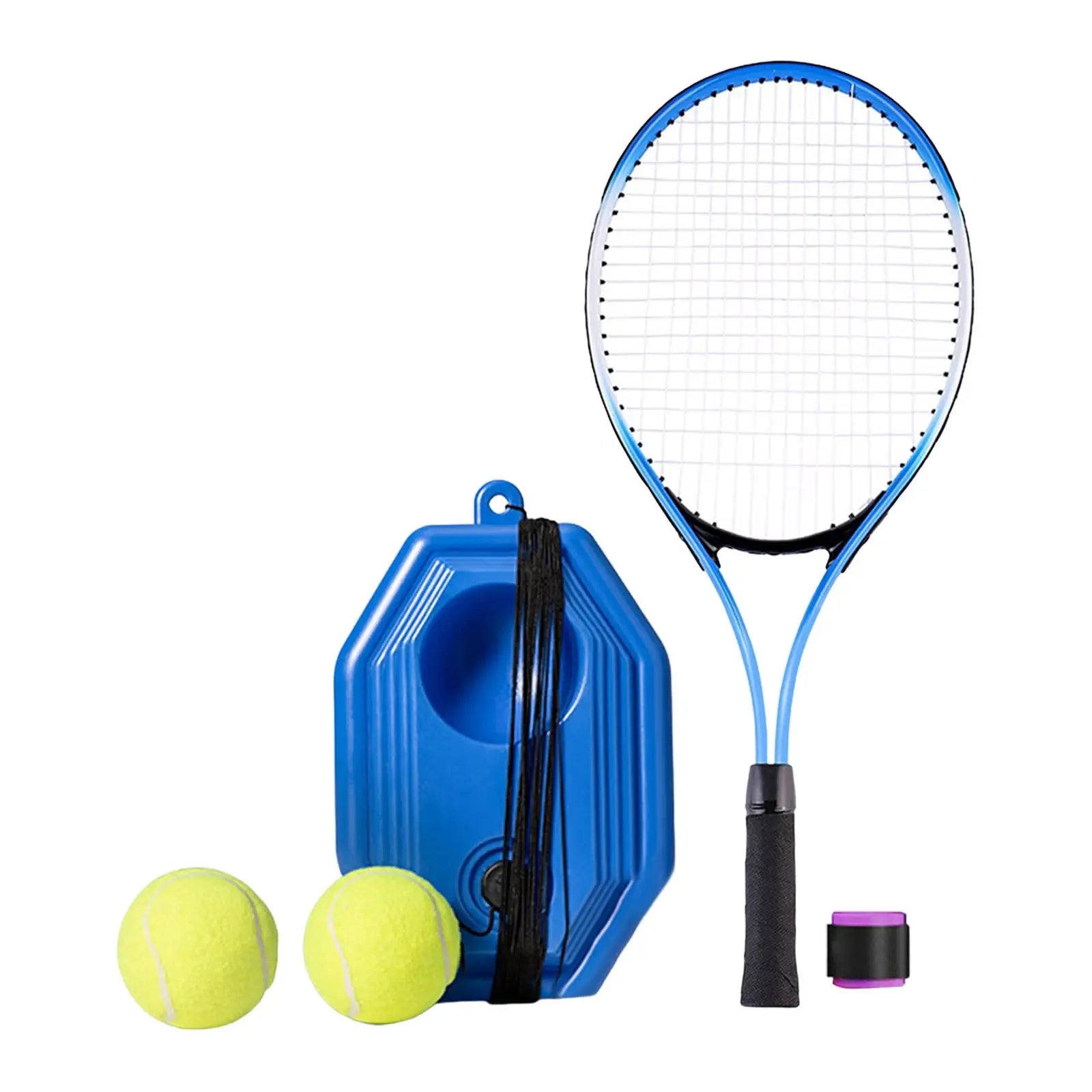 Base de Treinamento com Raquete + Brindes (2 Bolas e 1 Overgrip) | Kit SoloTennis - MimoStock