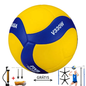 Bola de Vôlei Profissional + (Elástico de Treino e Bomba 🎁) | Kit ProVolley Mikasa - MimoStock