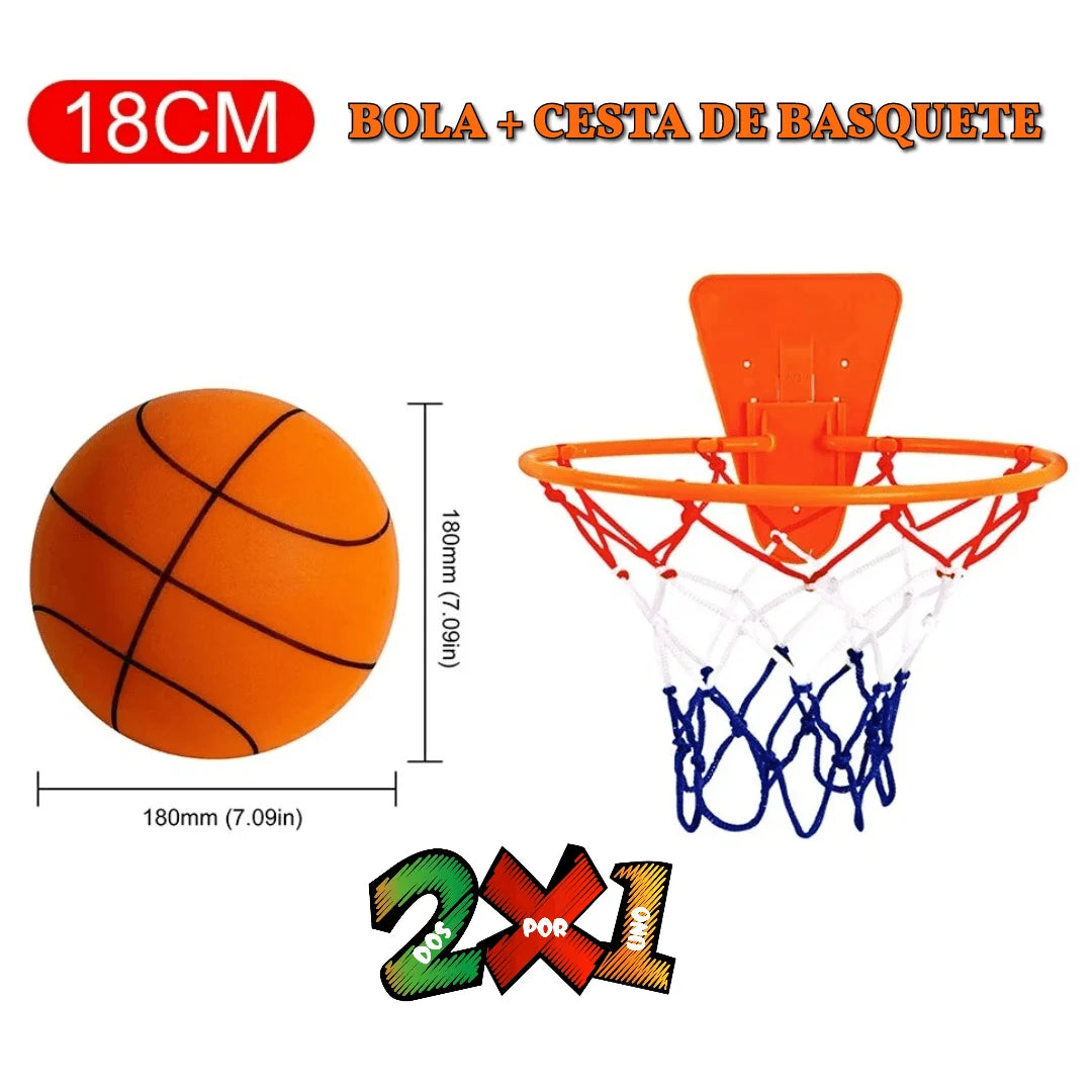 Bola de Basquete Silenciosa | BolaKeta + Brinde (Cesta) - Mimostock