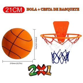 Bola de Basquete Silenciosa | BolaKeta + Brinde (Cesta) - Mimostock