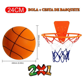 Bola de Basquete Silenciosa | BolaKeta + Brinde (Cesta) - Mimostock