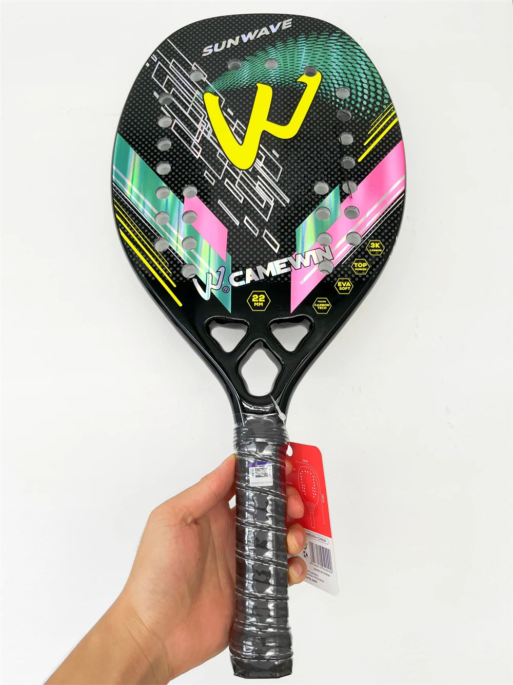 Raquete de Beach Tenis Pro 3K Fibra de Carbono + Brindes | Camewin© - MimoStock