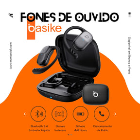 Fones de Ouvido Bluetooth Esportivo e Gamer com Gancho de Orelha | Basike OWS