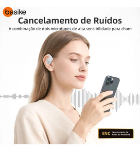 Fones de Ouvido Bluetooth Esportivo e Gamer com Gancho de Orelha | Basike OWS
