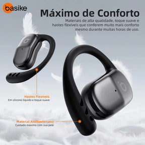 Fones de Ouvido Bluetooth Esportivo e Gamer com Gancho de Orelha | Basike OWS